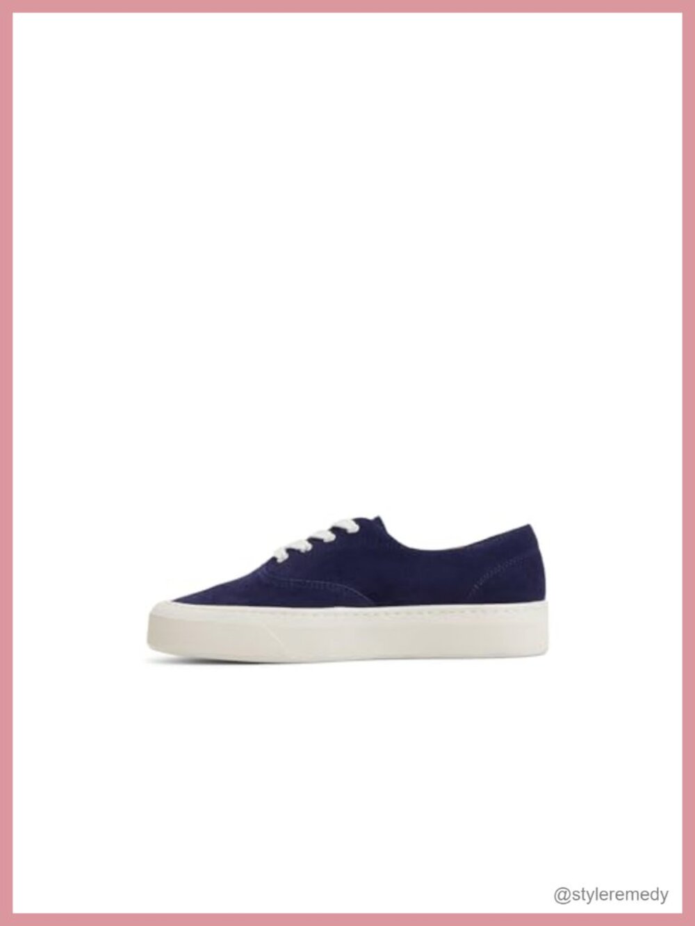Platform Leather Sneakers Lace-Up Round Toe Casual Minimal Cushioning